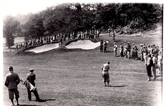 Exhibition match 1932 - Percy Alliss plays to 5th Green on West Course