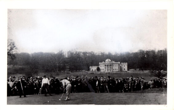 Exhibition match 1932 - Percy Alliss and Alf Padgham on 12th Green