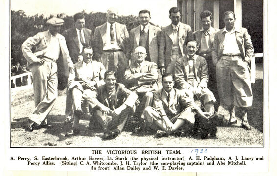 Winning 1933 Ryder Cup team - incl Alf Padgham